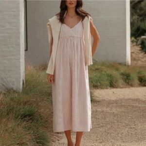 Jenni Kayne Cove maxi dress rust stripe size small